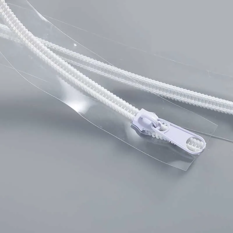 Transparent Waterproof PVC Zipper Clear Nylon Zipper Rolls for PVC Plastic Bag