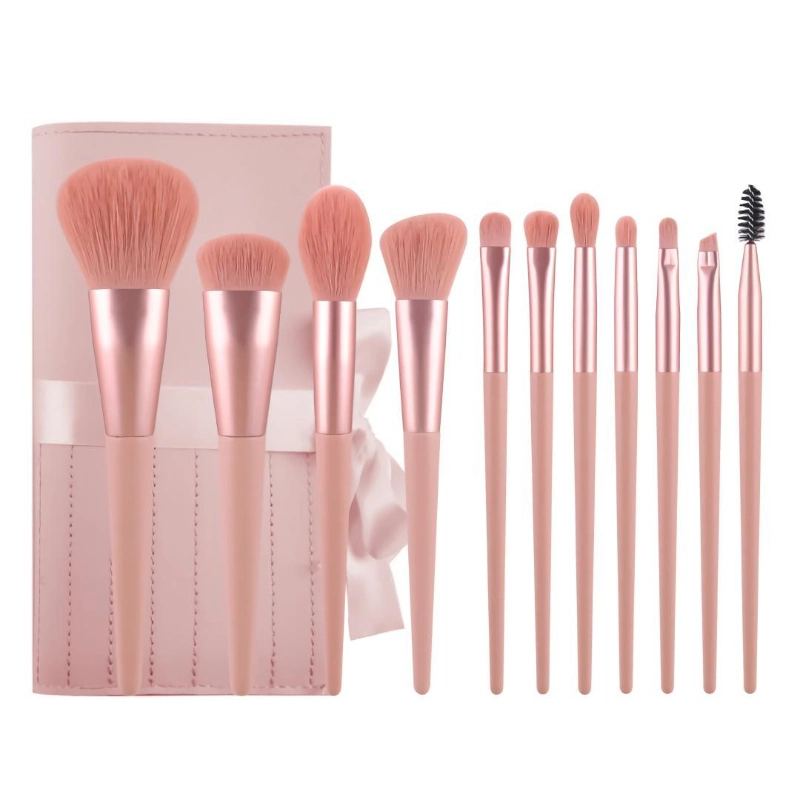 11 PCS Pink Make up Brush Professional Cosmetic Brush Set for Cream Foundation Powder