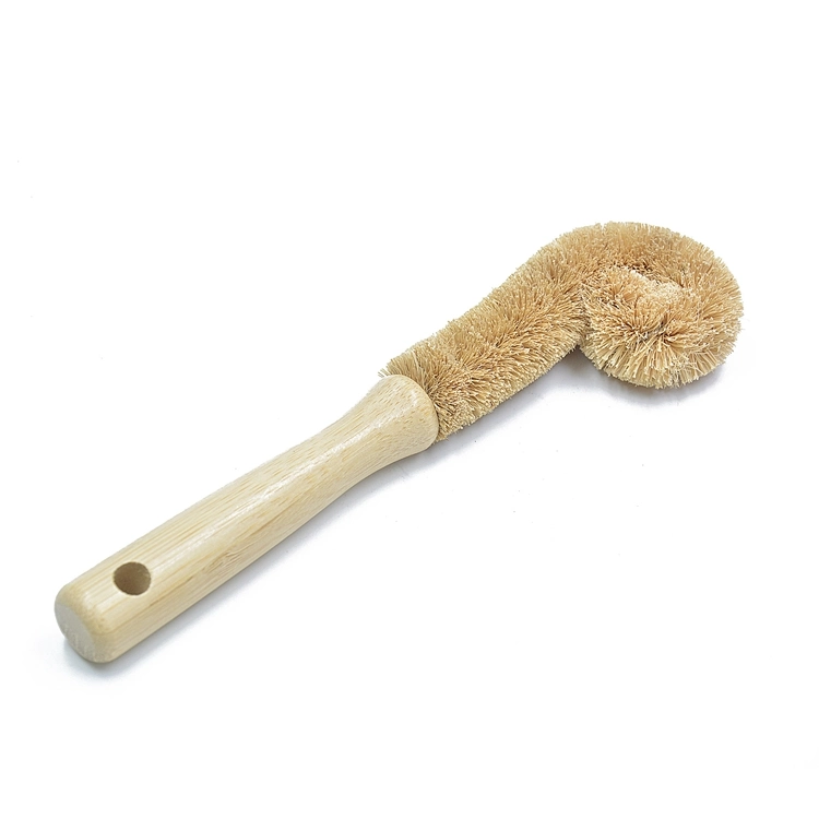 Eco-Friendly Natural Fibre Wood Bottle Floor Vegetable Dish Bottle Pot Brush Sisal Cleaning Brush