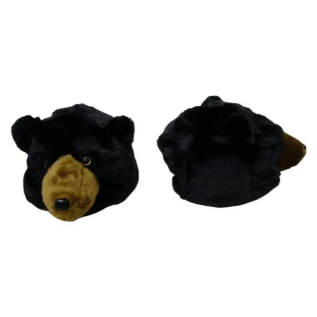 Wholesale Custom Customized Plush Cartoon Warm Animal Head Bear Hat 32cm Black Toys Stuffed Soft Animal Fur Lovely Bear Caps