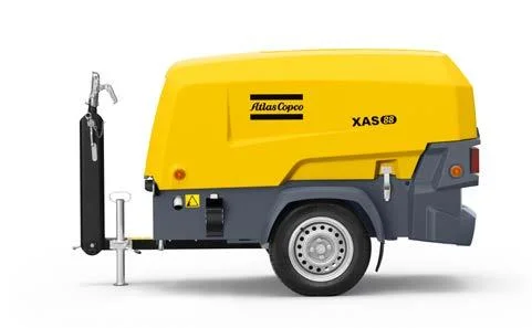 محرك Kubota بقدرة 70 قدمًا مكعبة في الدقيقة 14.9 كيلو واط، بقضيب السحب من Atlas Copco ضاغط الهواء من Atlas Copco