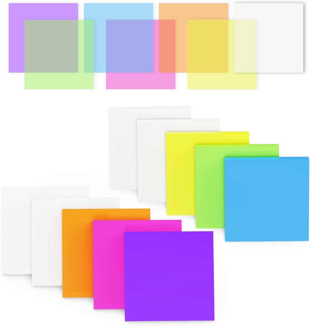 Wholesale Transparent Sticky Notes-Miutme 500 Sheets Waterproof Translucent Color Memo Pad 3 X 3 Inch