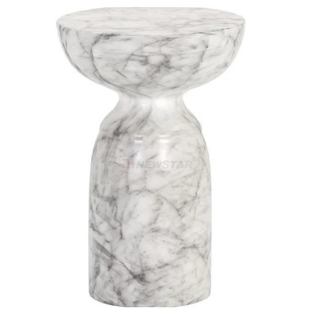 Nodric White Marble Side Table Custom New Stylle Bed Side Table Manufacture Factory Living Room Furniture Stone