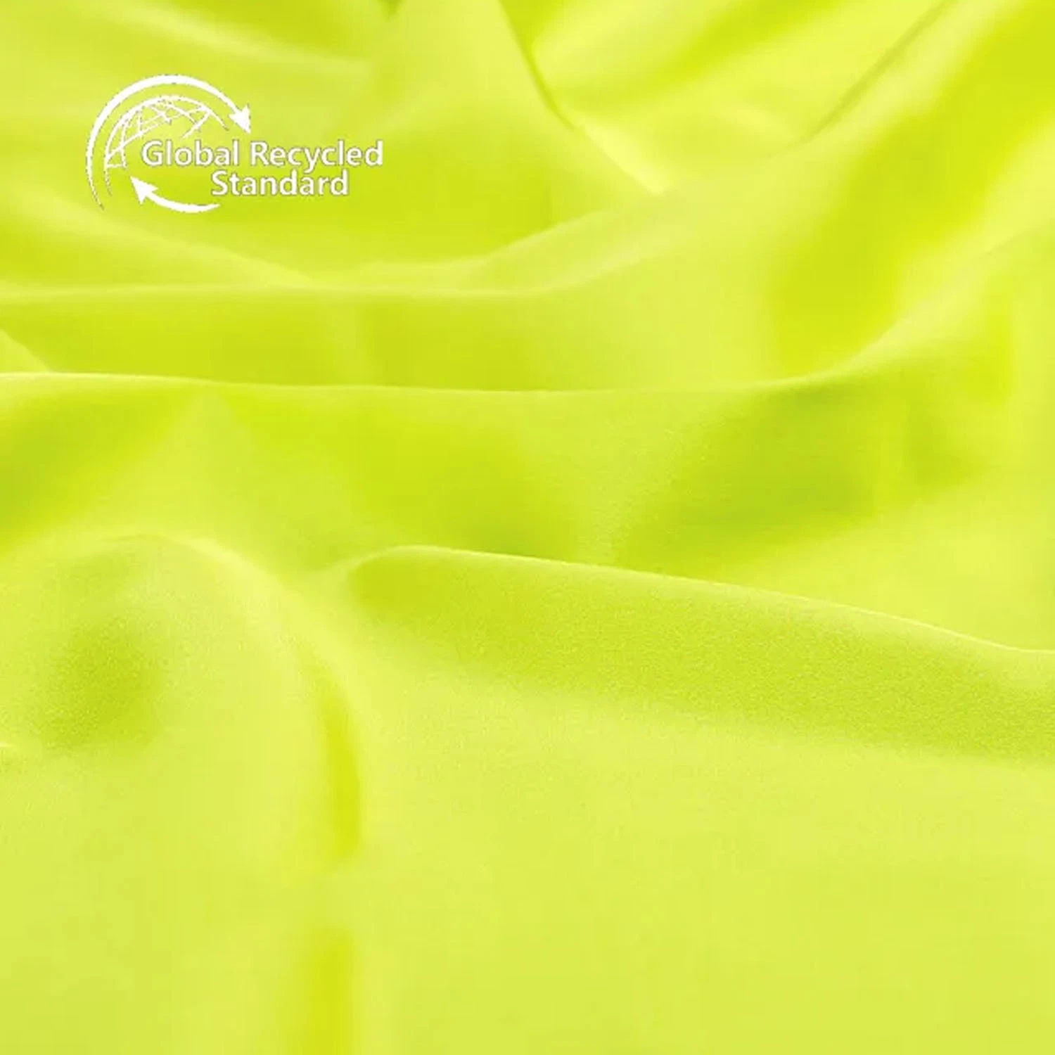 100% Tissu Satin RPET en Microfibre à Tissage Satiné Bleu Recyclé, 106GSM, 120cm de Hauteur, Grande Extensibilité, pour Vêtements Féminins.