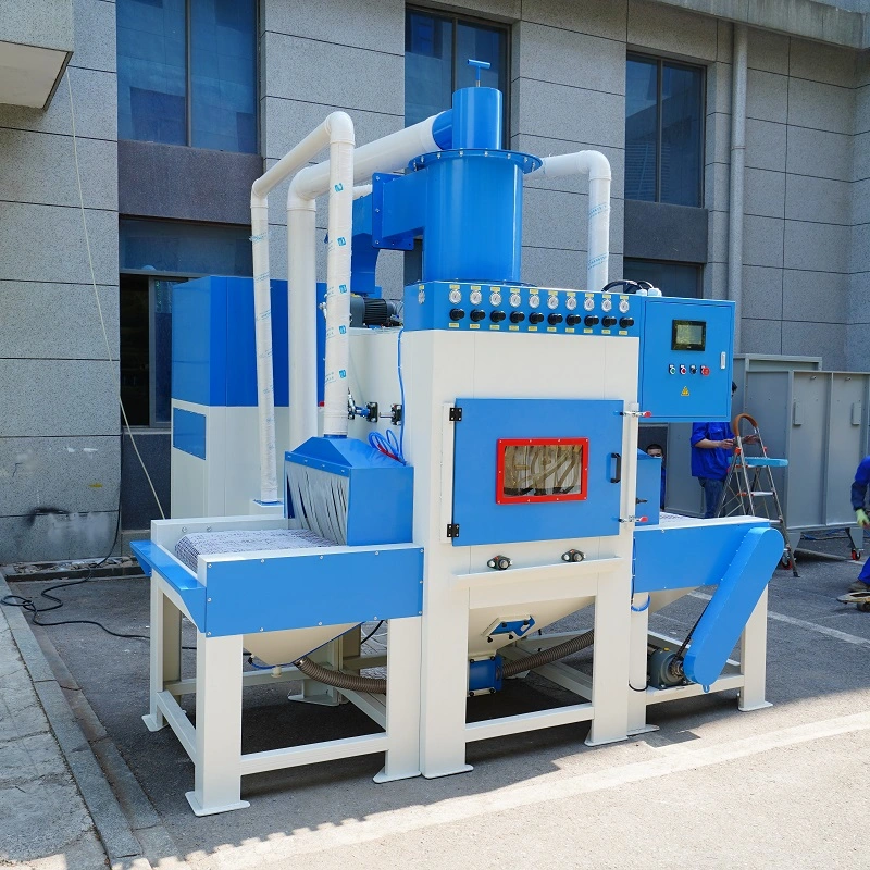 Automatic Batch Sandblasting Conveyor Belt Sand Blasting Machine for Steel Sheet Rust Removal