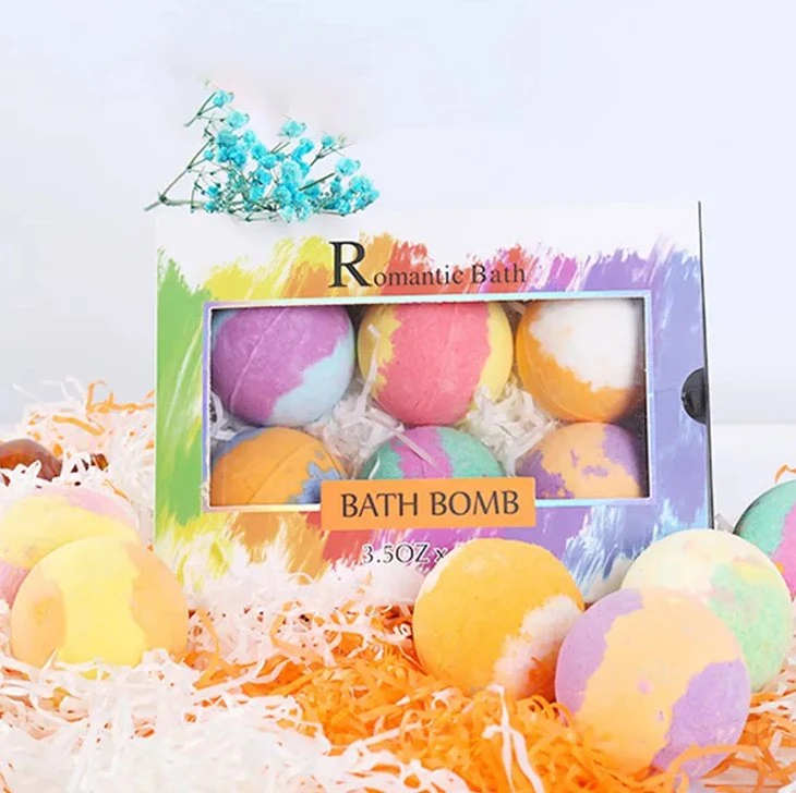 Venta al por mayor en línea Hemp burbujas Baño Fizzies Baño Natural sales Fizzer Juego de regalo de pelota Juego de baño de lujo de burbujas de rosas 6pack privado Etiqueta Bubble Christmas Bath Bombas