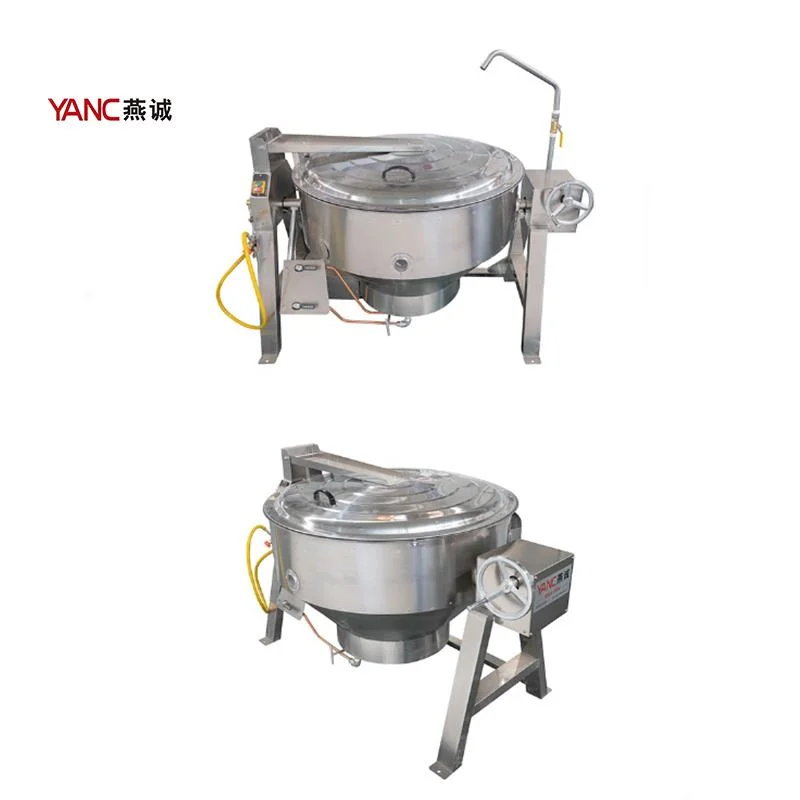 2022 Made in China 200 Litre Gas Heating Pot Tiltable No Stirrer Industrial Cooking Pot