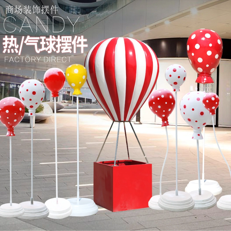 Large Sculpture Hot Air Balloon Resin Craft for Christmas Candyland Decoration