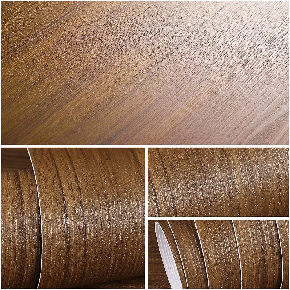 Self Adhesive Wood Grain Vinyl 3D Wall Paper for Wall Furniture Decoration