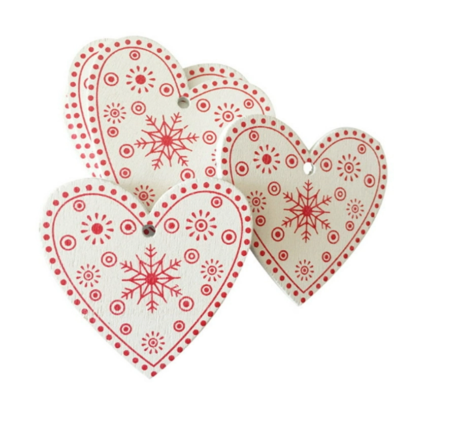 DIY Wooden Christmas Hanging Pendant Shop Party Decoration Snowflake Love Pentagram DIY Wood Chips