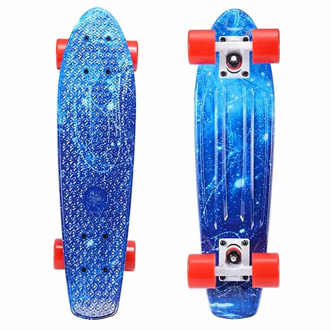 Complete 22 Inch Cruiser Highly Flexible Mini Retro Plastic Skateboard