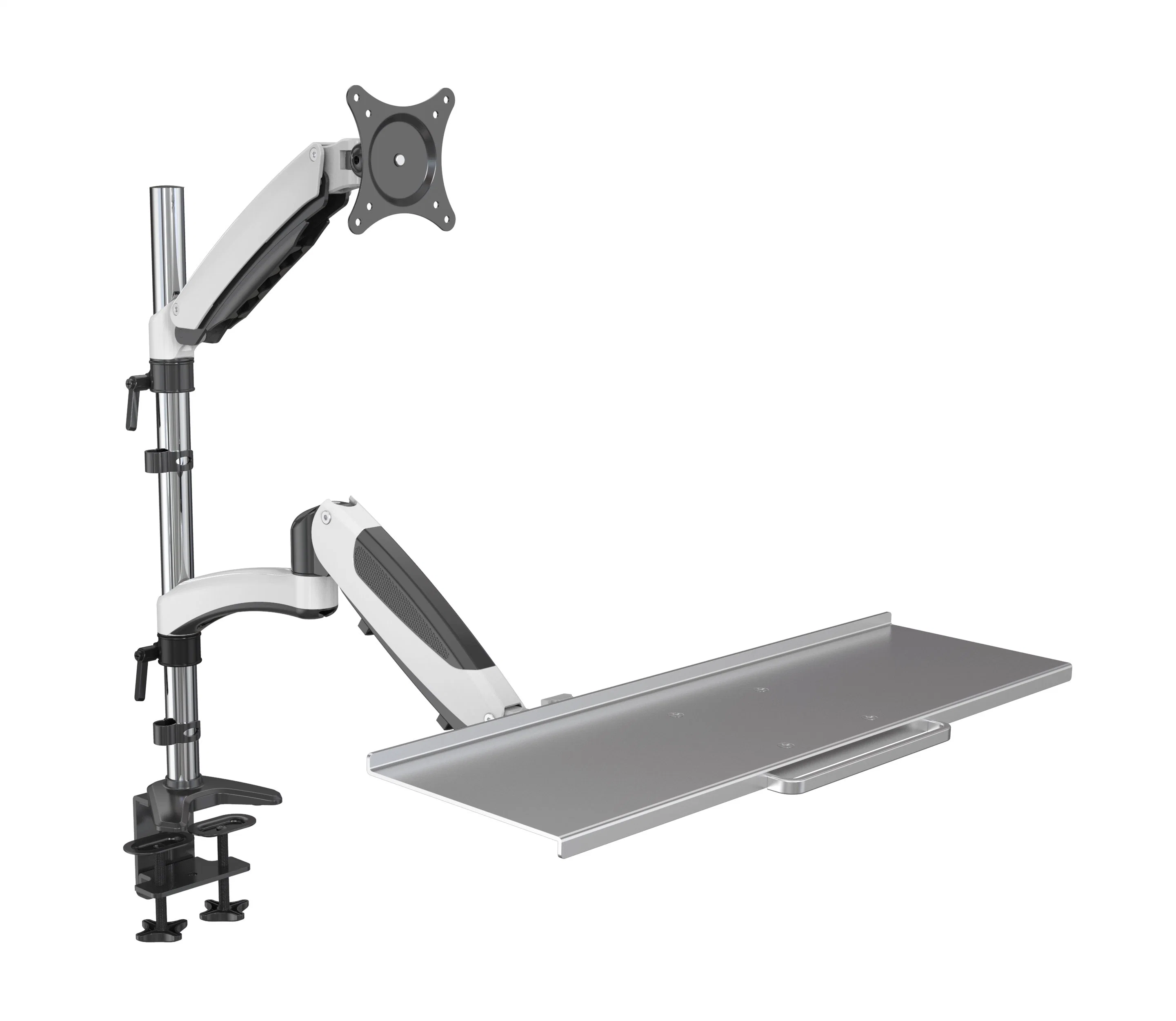 V-Mounts Single Monitor Gas Spring Height Adjustable Mount Arm for Desk with Keyboard Tray Vm-Ws01