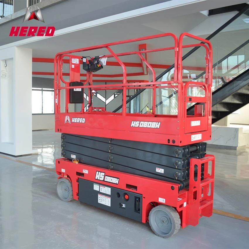 Hered AWP Official 8m Rough Terrain Hydraulic Pump-Driven Scissor Lift