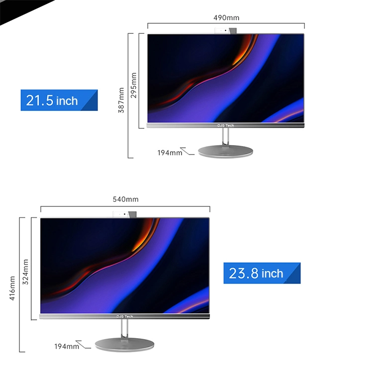 High Performance AIO 23,8"Wholesale/Supplier Core i7 mit Webcam Farblicht OEM China All in One Desktop-Computer