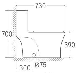 Sanitärkeramik Siphon Spülen Wasser Schrank Ein Stück Toilette (Hz5506)