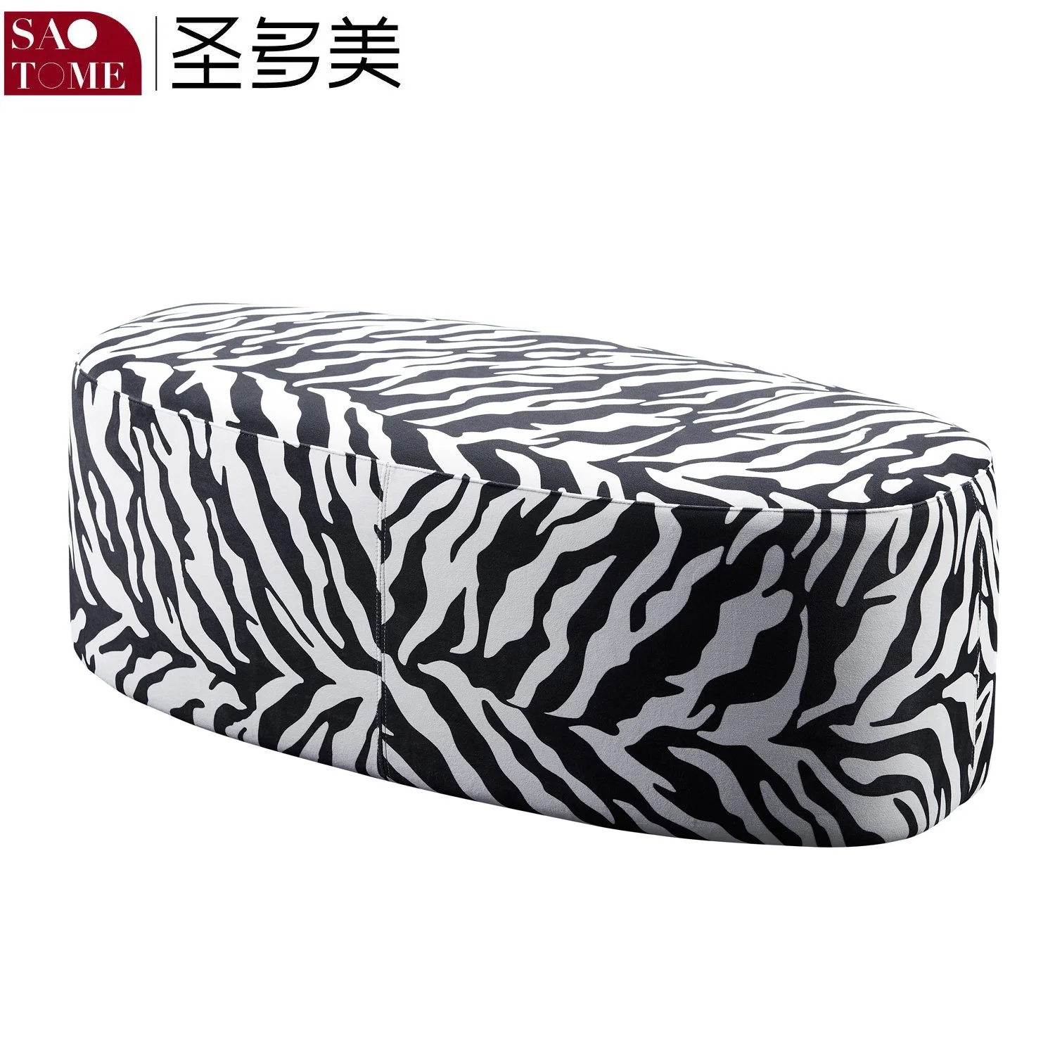 Modern Fashion Living Room Furniture Zebra Cloth Rectangular Pedal