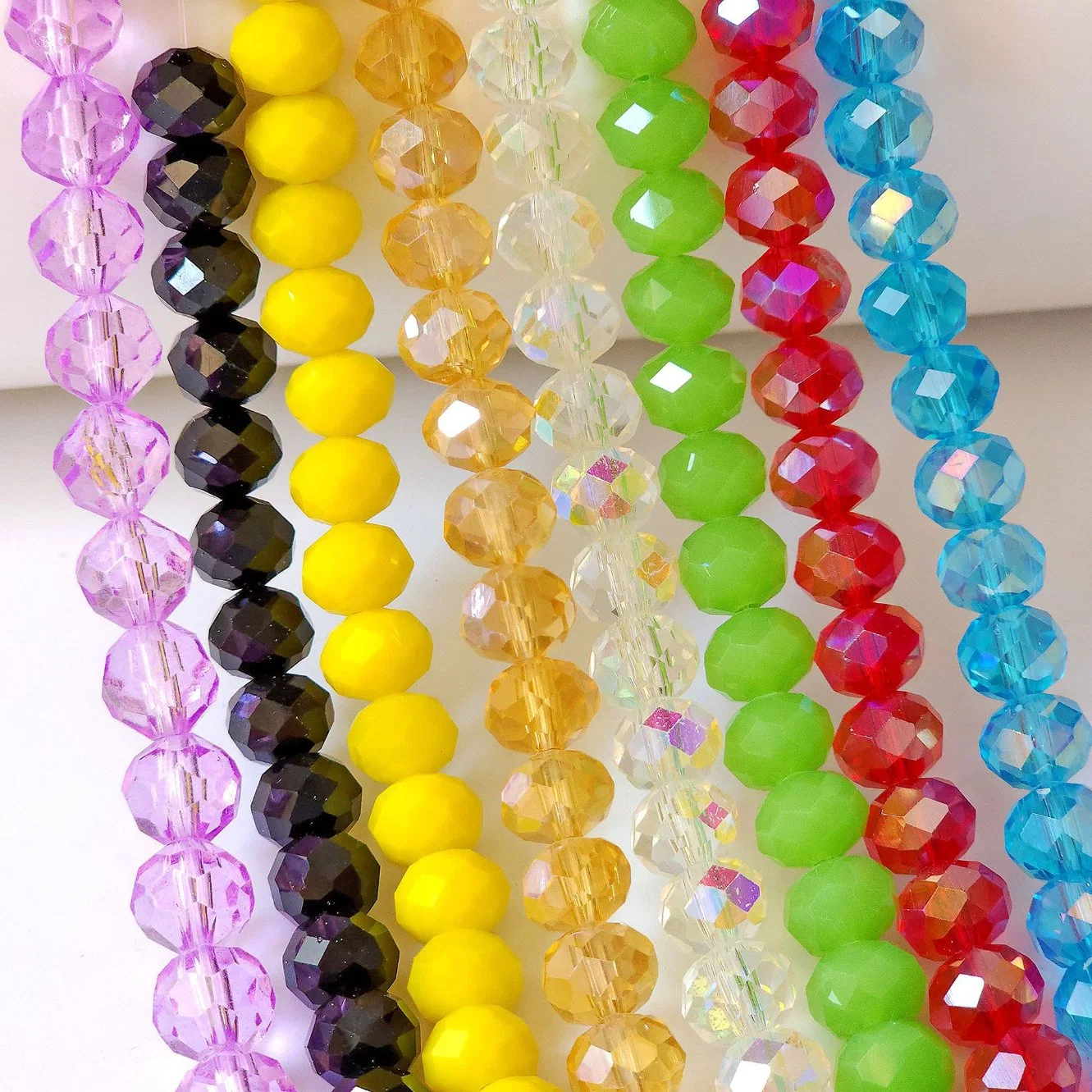 Wholesale 4-14mm Crystal Flat Beads Glass Beads for Bracelet Jewelry Making