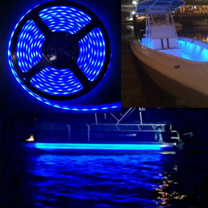 LED Under Deck Pontoon Boat Light Kit Waterproof Blue LED Boat Strip Lights