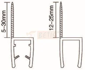 Bathroom Shower Glass Seal 180 Degree Inline Panel Bottom Rail with Wipe H L Shape Acrylic PVC Jamb Water Seal