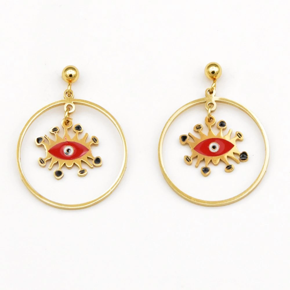 Factory Customized Fashion Eardrop Turkish Evil Eyes Earrings for Girls