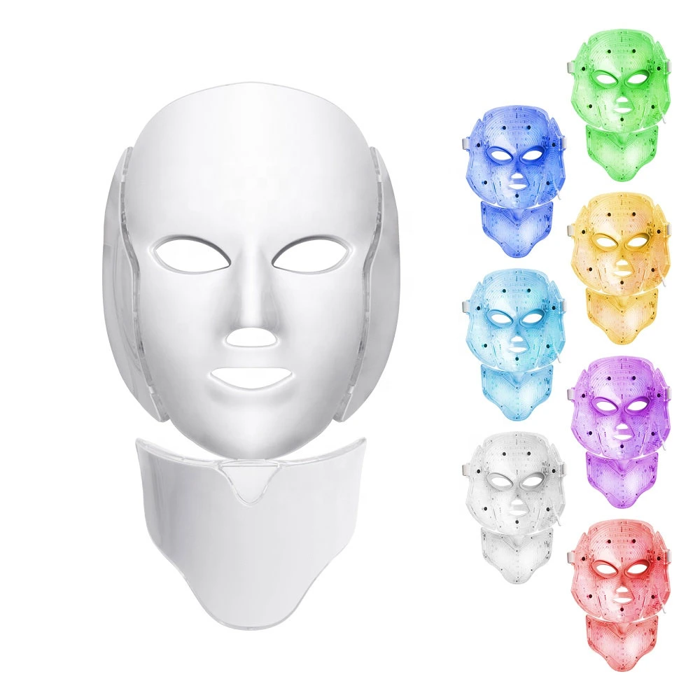 A Alavanca Multifuncional colorido fóton PDT Facial e a luz de cuidado da pele do pescoço terapias de beleza máscara facial de LED de 7 cores