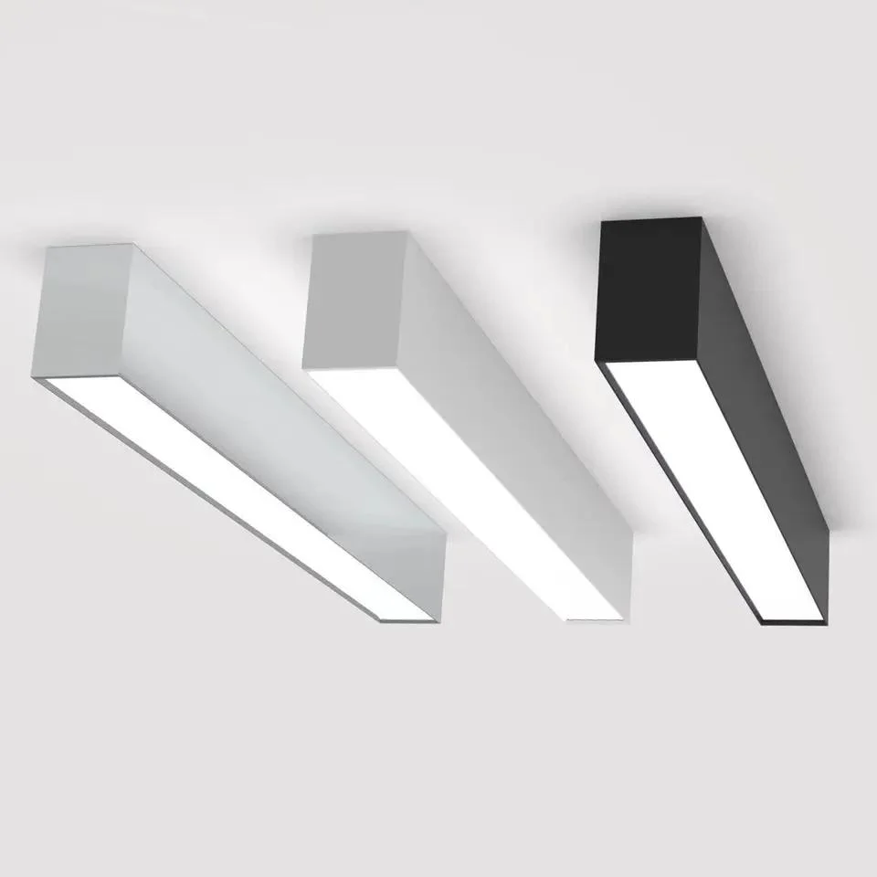 OEM Modern Linear Aluminum Black SMD Ceiling Hanging Lamp