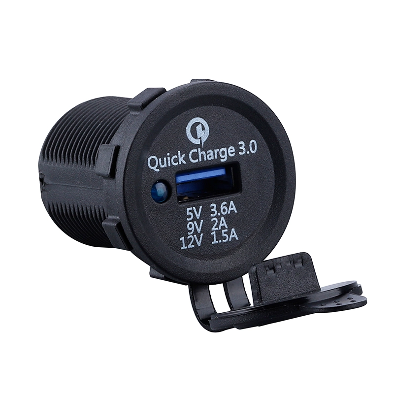 Quick Charge3.0 5V 3.6A 9V2a 12V 1.5A Waterproof Dual USB Power Socket Car Charger Adapter with LED