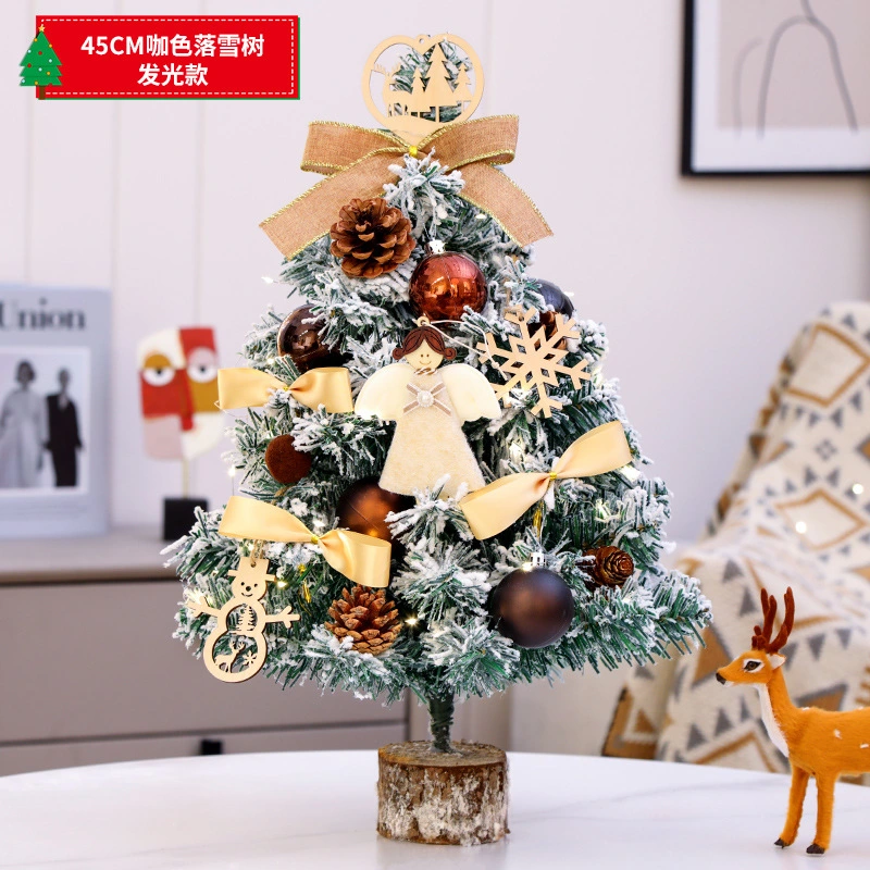 20" Mesa Adornos de Navidad Mini artificial de pino de Navidad con luces LED String