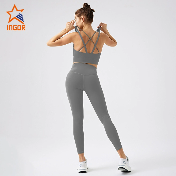 Ingorsports OEM ODM tejido reciclado a medida mujeres Active Yoga conjunto Deportes Set Yoga Fitness ropa de gimnasio