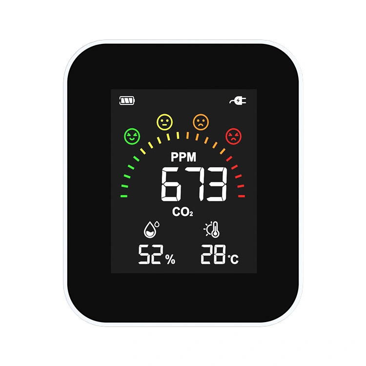 Monitor de calidad del aire de sobremesa para interiores CO2 temperatura y humedad Detector