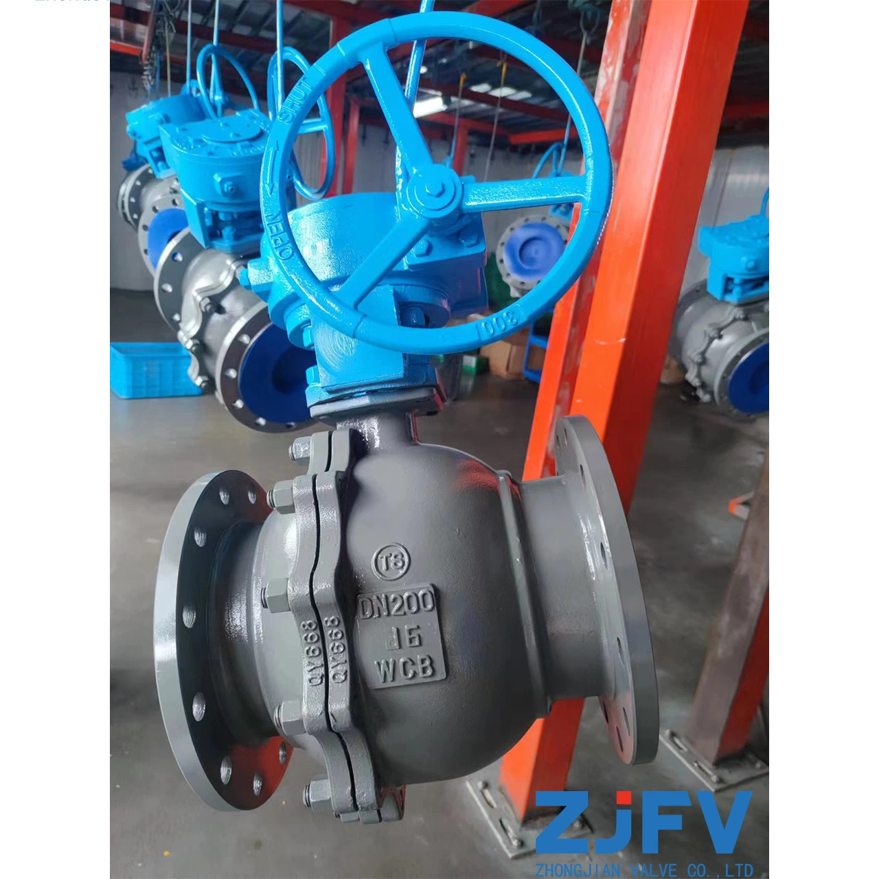 Pn16 DN200 Cast Steel Worm Gear Ball Valve