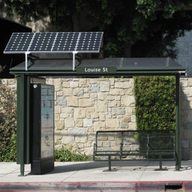 High quality/High cost performance Tempered Glass Solar Power Bus Stop Shelter