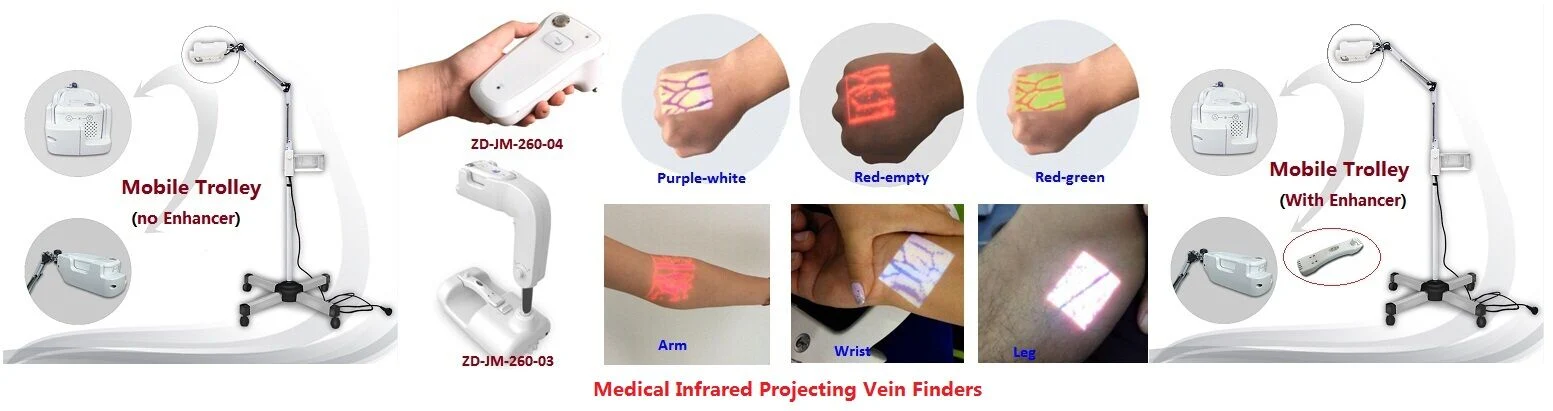 Localizador de veia de infravermelhos com carrinho, Visualizador de veia, Detector de veia com suporte móvel (ZD-JM-260-4)