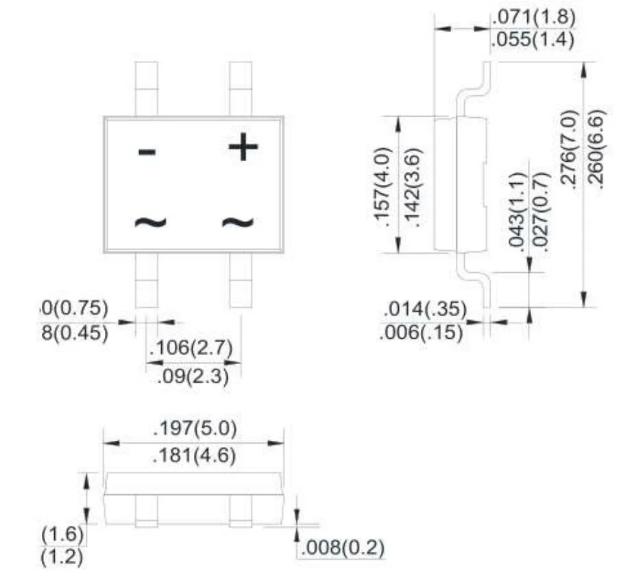 Factory Bridge Rectifier Mbf Diode 1A 1000V dB Package Bridge Diode for LED