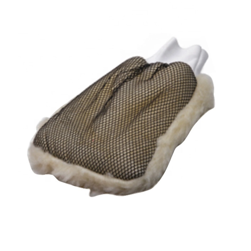 Cargem 26*20cm White Coarse Mesh Fabric Plush Mitt