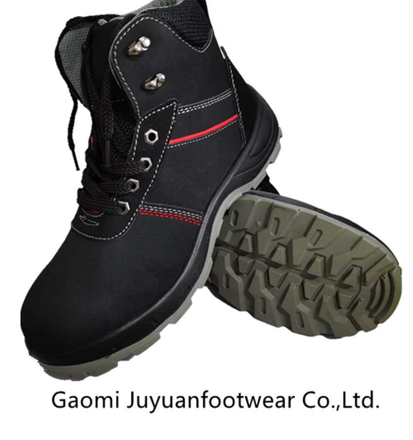 Chaussures de sécurité en cuir Nubuck en polyuréthane avec pointe en acier et acier Semelle intermédiaire