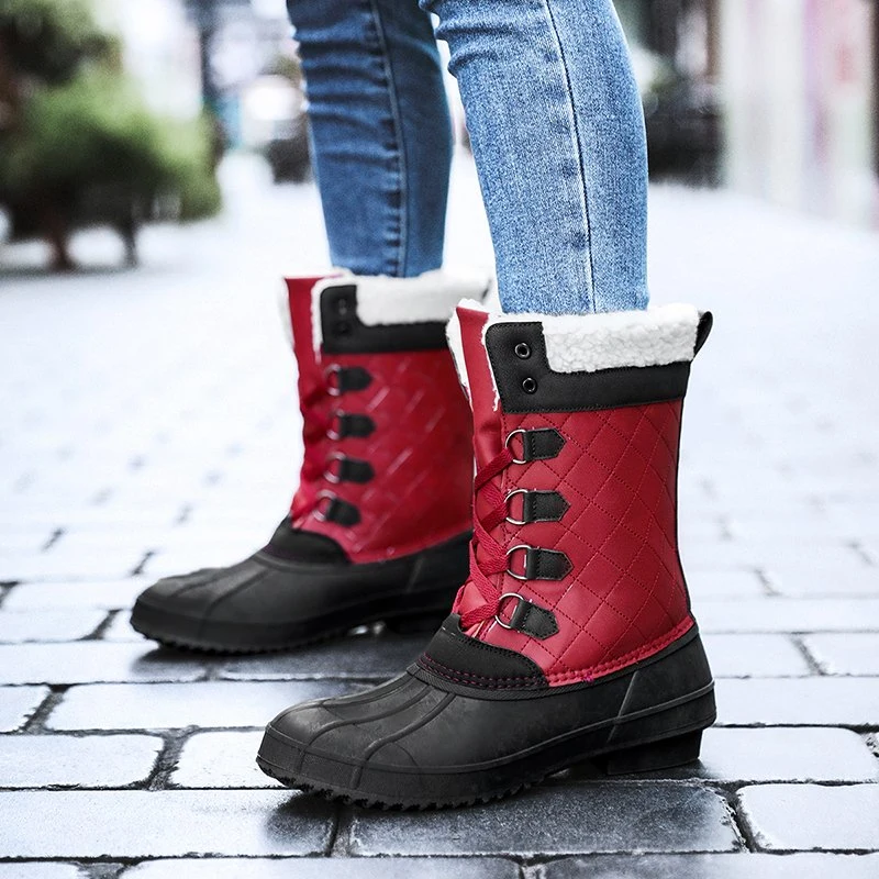 Comercio al por mayor de Alta Calidad la parte superior de la mujer caza caliente Non-Slip impermeable zapatos de otoño e invierno botas de nieve