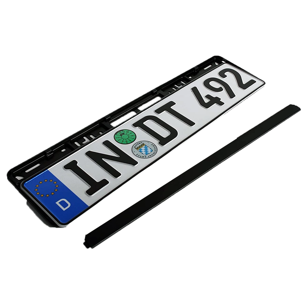 Standard Black Euro License Plate Holder - Universal Mounting Frame