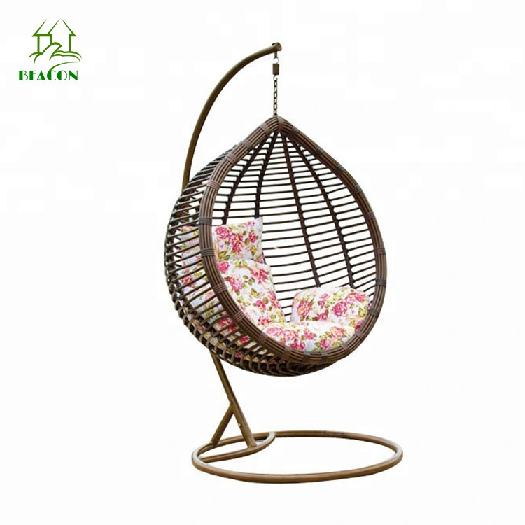 Outdoor Garden Balcony Hanging Egg Shaped Rattan Wicker Swing