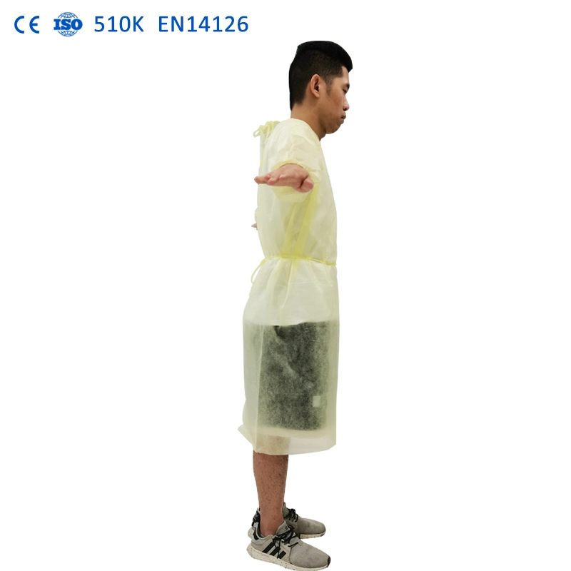 Non tissés jetables Coverall PP PE CPE SMS robe d'isolement de niveau 3 de l'AAMI 4 Vêtements de protection lavable jetables non stériles robe vêtements de travail