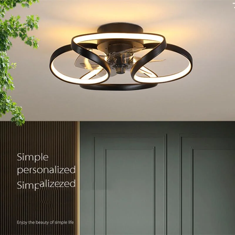 110V 220V LED Ceiling Fans Chandelier Bedroom Living Room Nordic Macaron Invisible Fan Light APP Remote Control Ceiling Fans110V 220V LED Ceiling Fans