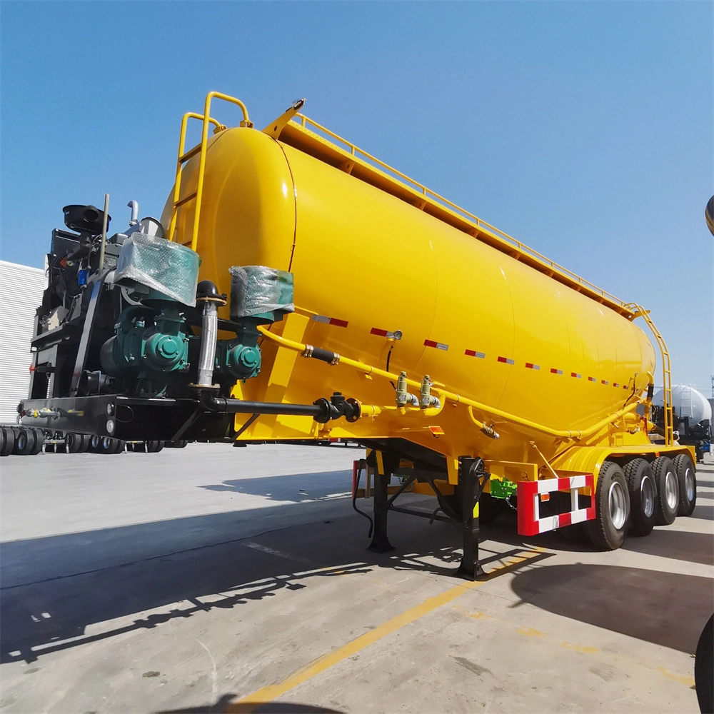 China 30-70cbm 3 Axle Bulker Cement Trailer Fly Ash Powder Air Compressor Granule Tank Trailer Bulk Cement Tanker Trailer