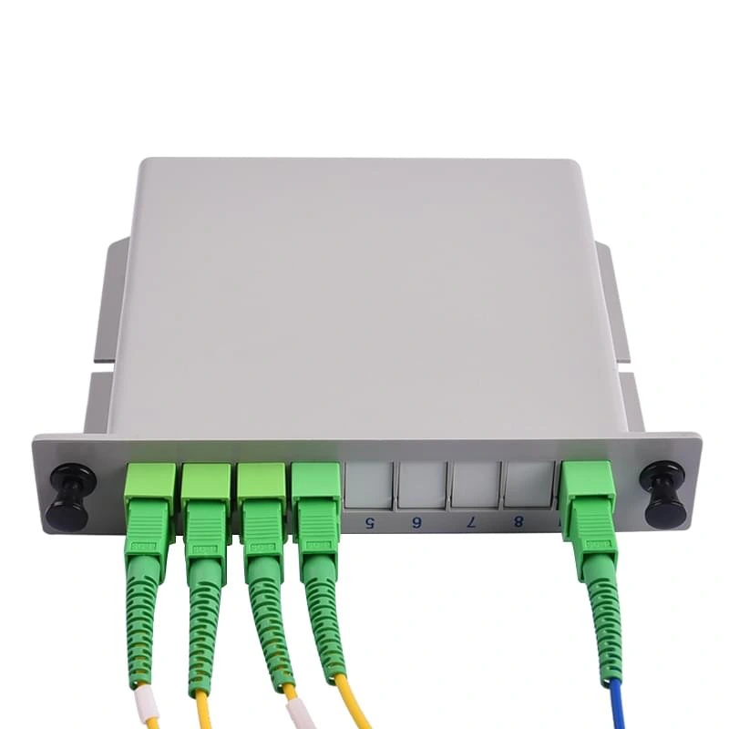 Verified Manufacturer FTTH Cassette Type Fiber Optic PLC Splitter with Sc/APC Connectors 09mm Myrayftth Patent 1X4