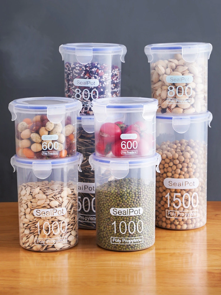 Sealed Snack Bottle Kitchen Household Transparent Fresh Storage Box Food Grade Plastic Storage Can Containers