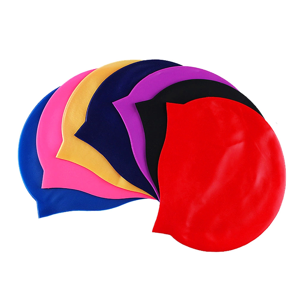 Children Womens Swim Cap Silicone for Kids Long Hair Swimming Cap Custom Printed Logo Latex Swim Caps