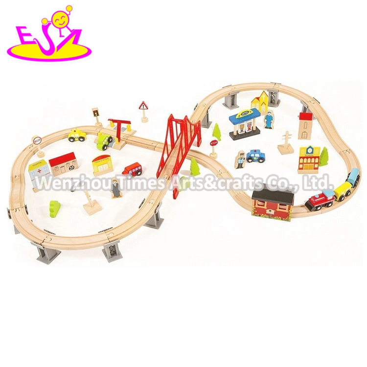 New Hottest Educational 70 PCS Railway Wooden Toy Train Sets for Kids W04c073