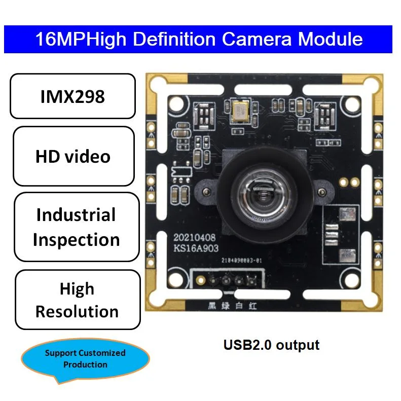 16MP HD Camera Module with Imx298 Sensor USB Free Drive Interface ID Photo and Industry Detection