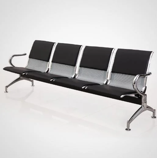 Tandem 3 Seat Airport Public PU cadeira de espera 3 lugares Metal A aguardar bancada