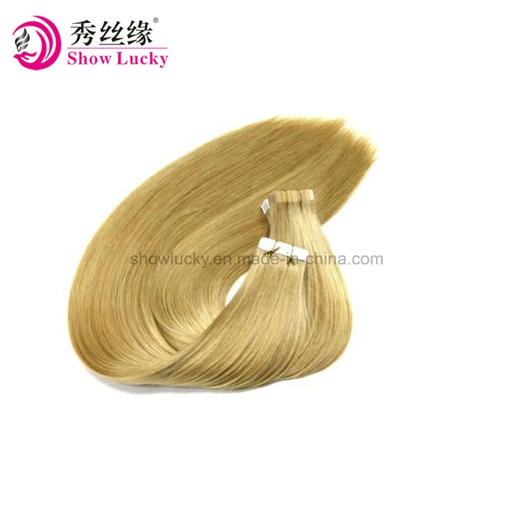 China de Promoción de la fábrica de cabello 100% virgen Remy cabello humano de Malasia el 18 de 20 a 22 pulgadas de cinta de Rubio cabello humano.