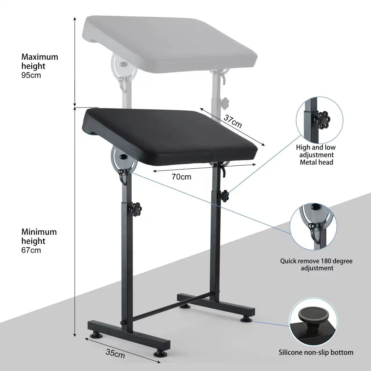 Professional Tattoo Work Station Large Panel Leg Stand Armrest Tattoo Hand Bracket for Tattoo Supplies